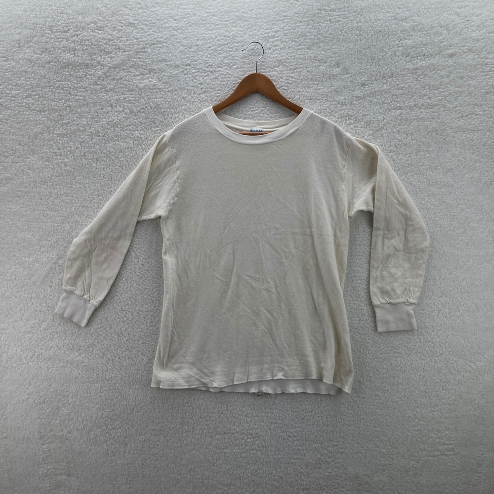 VTG Duofold Shirt Mens L Cream Thermal Wool Blend River Driver USA Made Outdoor